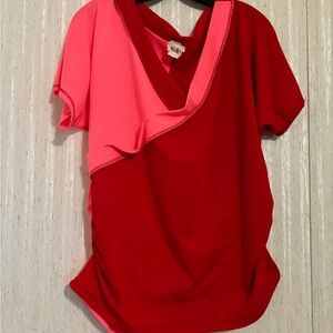 💕 (4 for $15) Bibi Women's Red and Pink Top